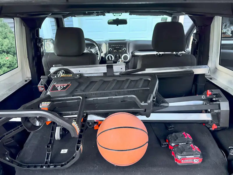 picture showing apex in trunk or rear seat of car for easy transport