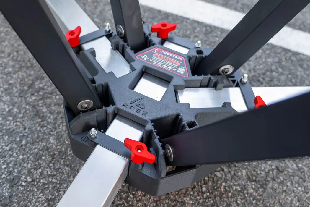 close up showing the net base unit on the apex basketball shooting machine